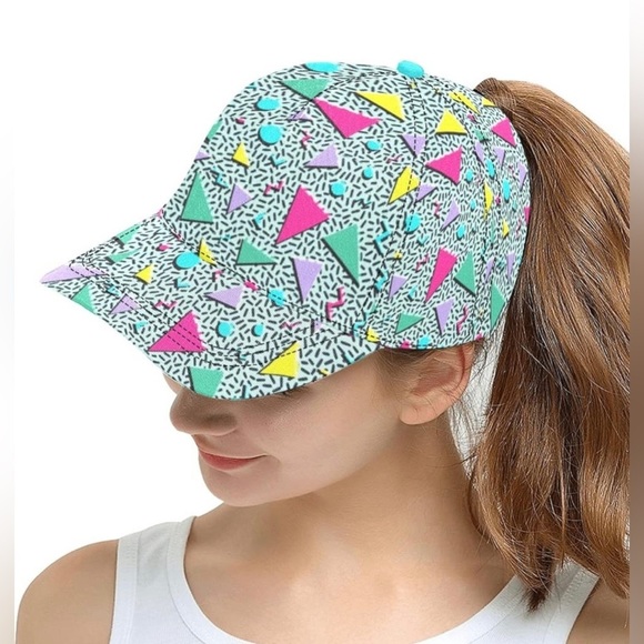 Women’s Neon Multicolored 80s 90s Hats - Picture 5 of 6